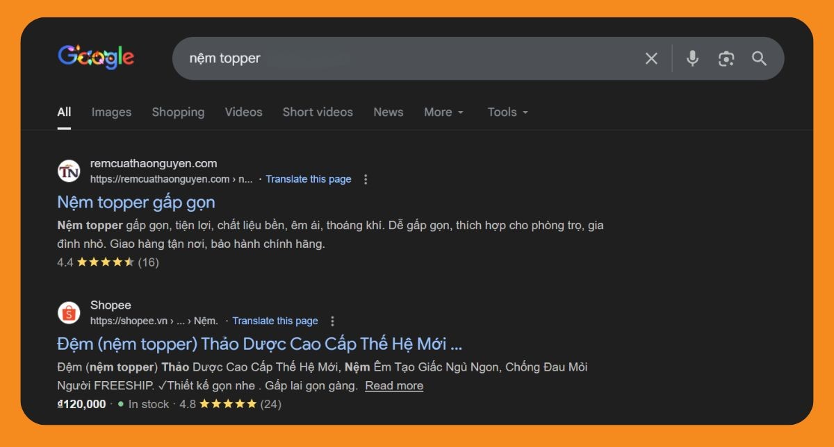 Dịch vụ chạy quảng cáo Google Ads cho của hàng nệm - Việt Nhân