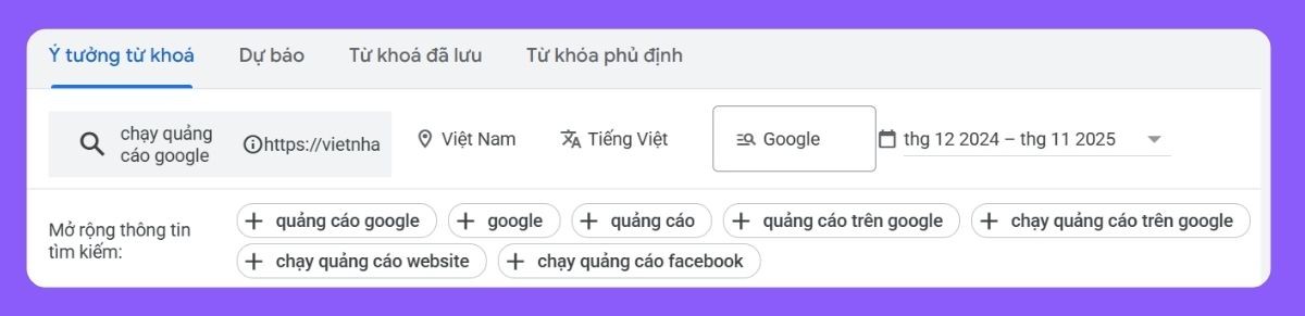 Hướng dẫn sử dụng Google Keyword Planner từ A–Z-1