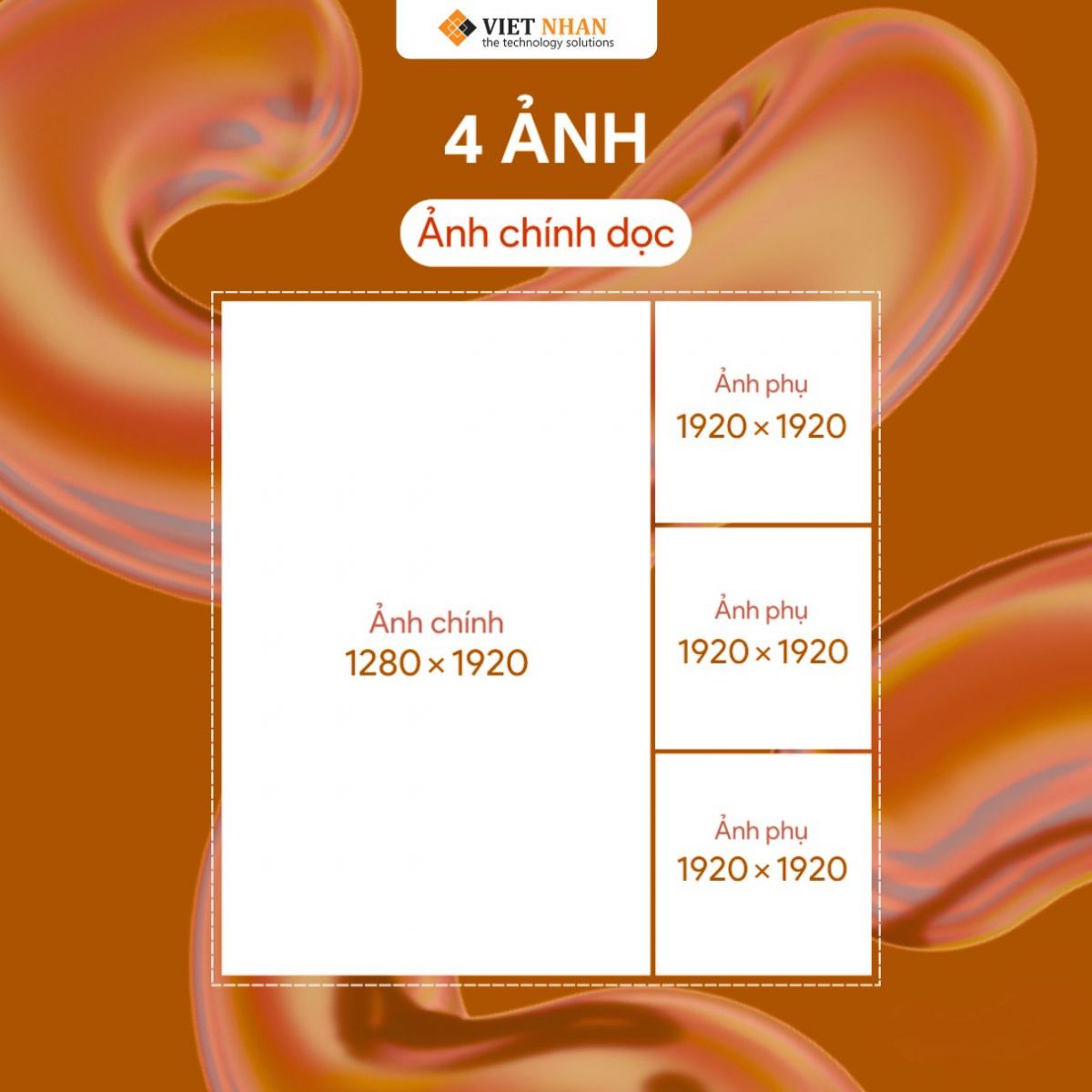 Kích thước bài đăng Facebook 4 ảnh (ảnh chính dọc)