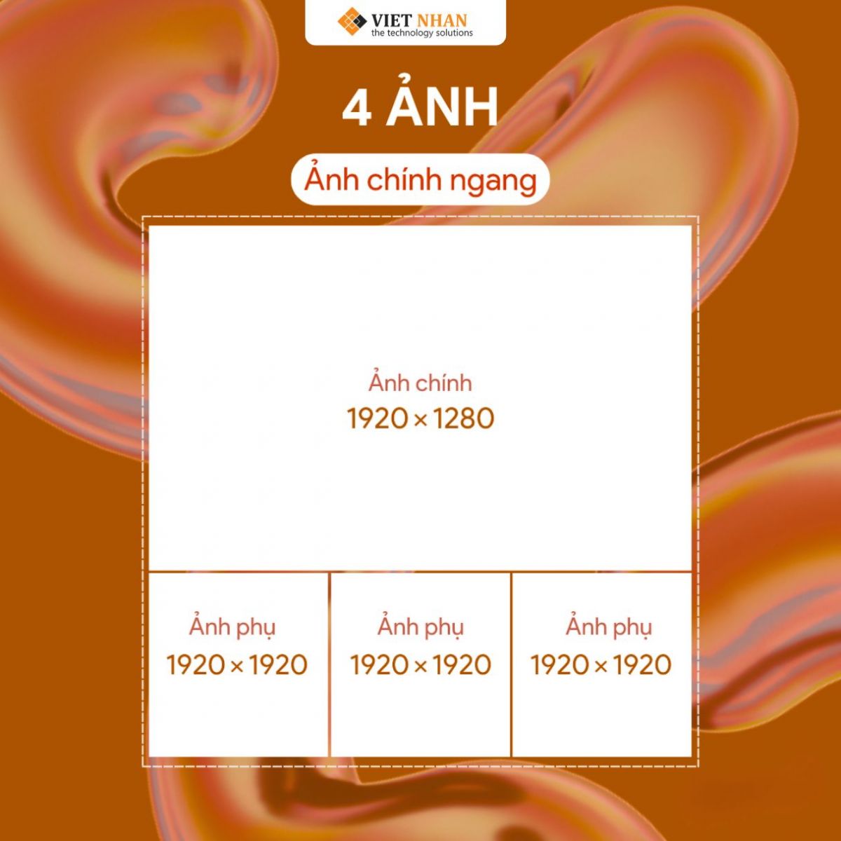 Kích thước bài đăng Facebook 4 ảnh (ảnh chính ngang)