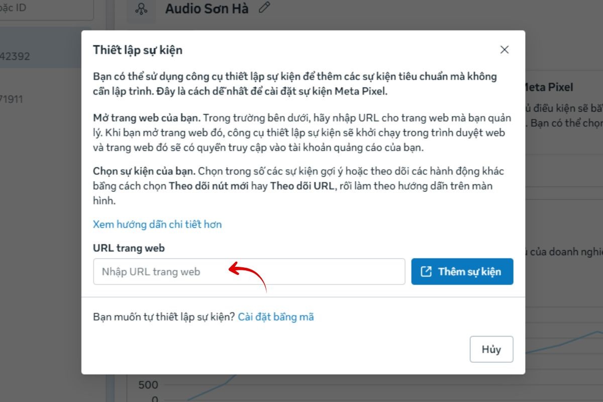 Bước 4: Thêm URL website