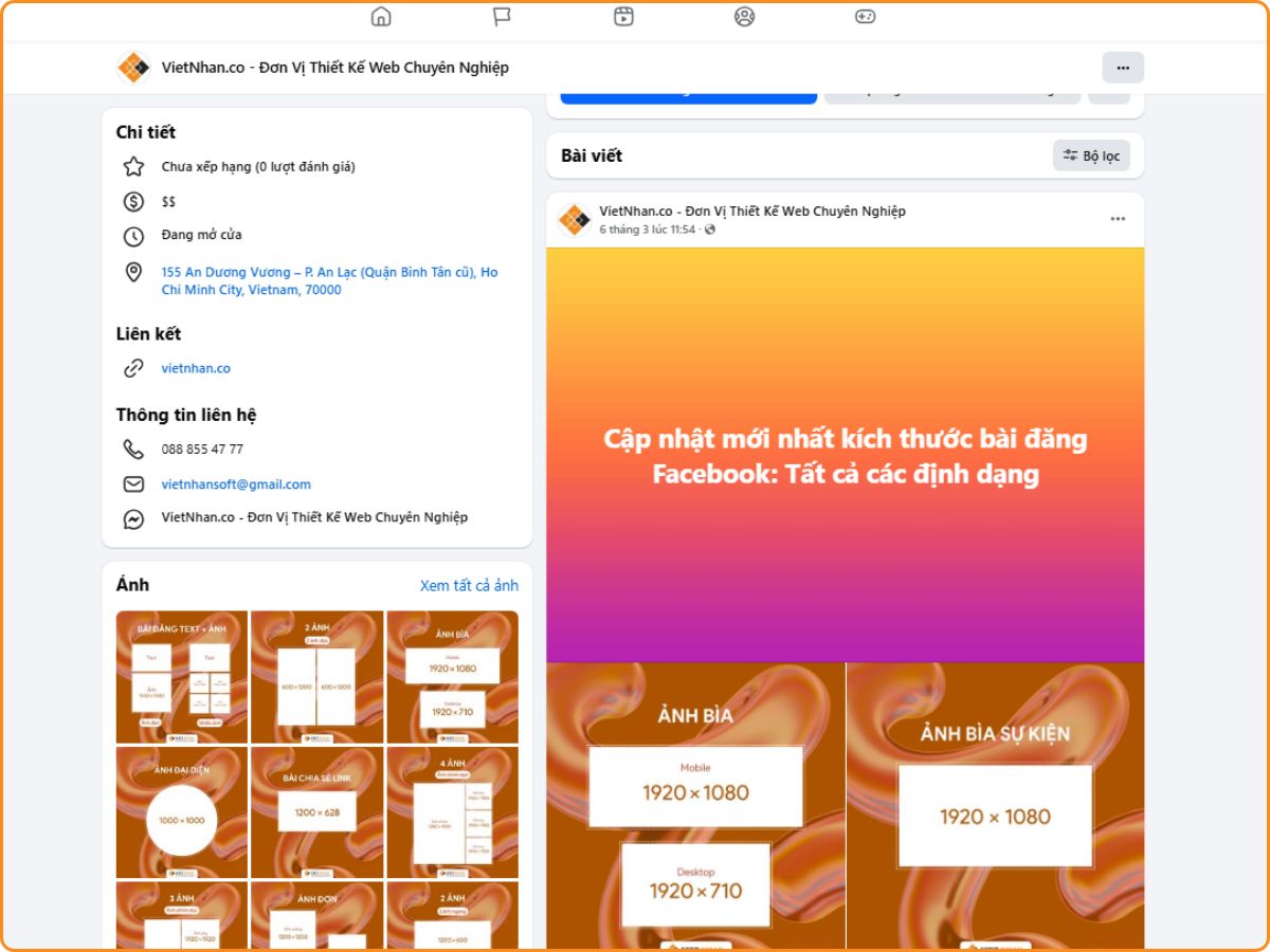 Định dạng bài đăng Facebook text kèm ảnh